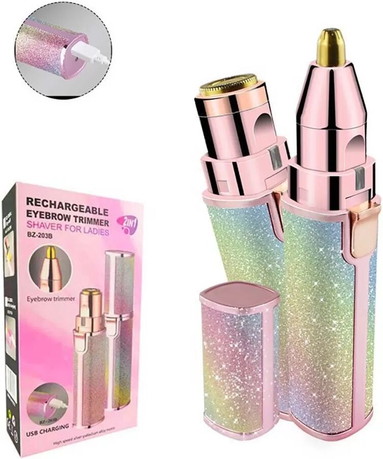 INF Rasoir et Tondeuse Électrique 2-en-1 pour Femmes - Rechargeable USB, Multicolore