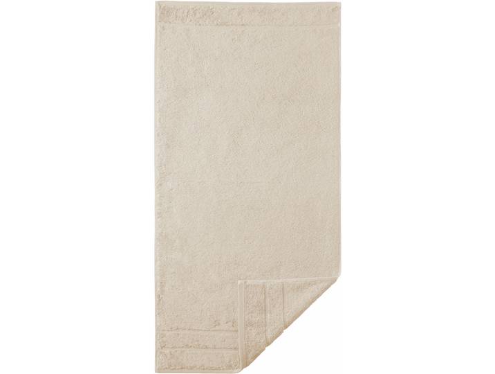 Badetuch EGERIA Prestige , beige, B:75cm L:160cm, Walkfrottee, Obermaterial: 100% Baumwolle, Handtücher, Badetuch, Uni Programm mit Streifenbordüre, SUPIMA Baumwolle