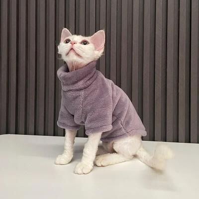 Uplifted Finds Fashionable Cat And Dog Winter Sweater Pet Hoodie Warm Knit Outfit xs purple