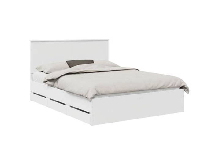 PUGYNBK Bettgestell mit Schublade, 150 x 200 cm, Holz Freies Design, feste Leisten, versteckte Aufbewahrung, einfache Reinigung, modern