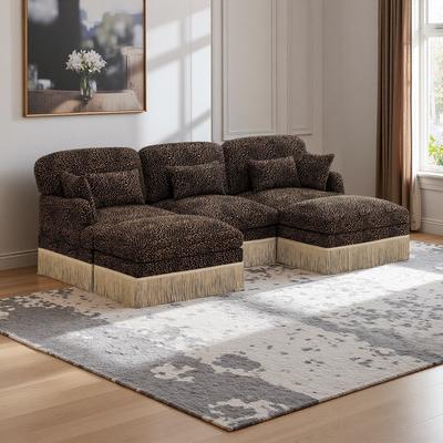 ZWYO HOSIMU "100"" Modern U-Shaped Modular Sectional Sofa with Movable Ottomans, Ergonomic Back and Seat Design for Living Room"