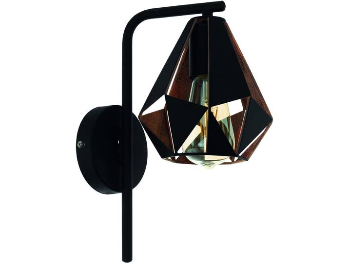 EGLO Carlton 4 Wandlamp - E27 - 31\,5 cm - Zwart/Koper