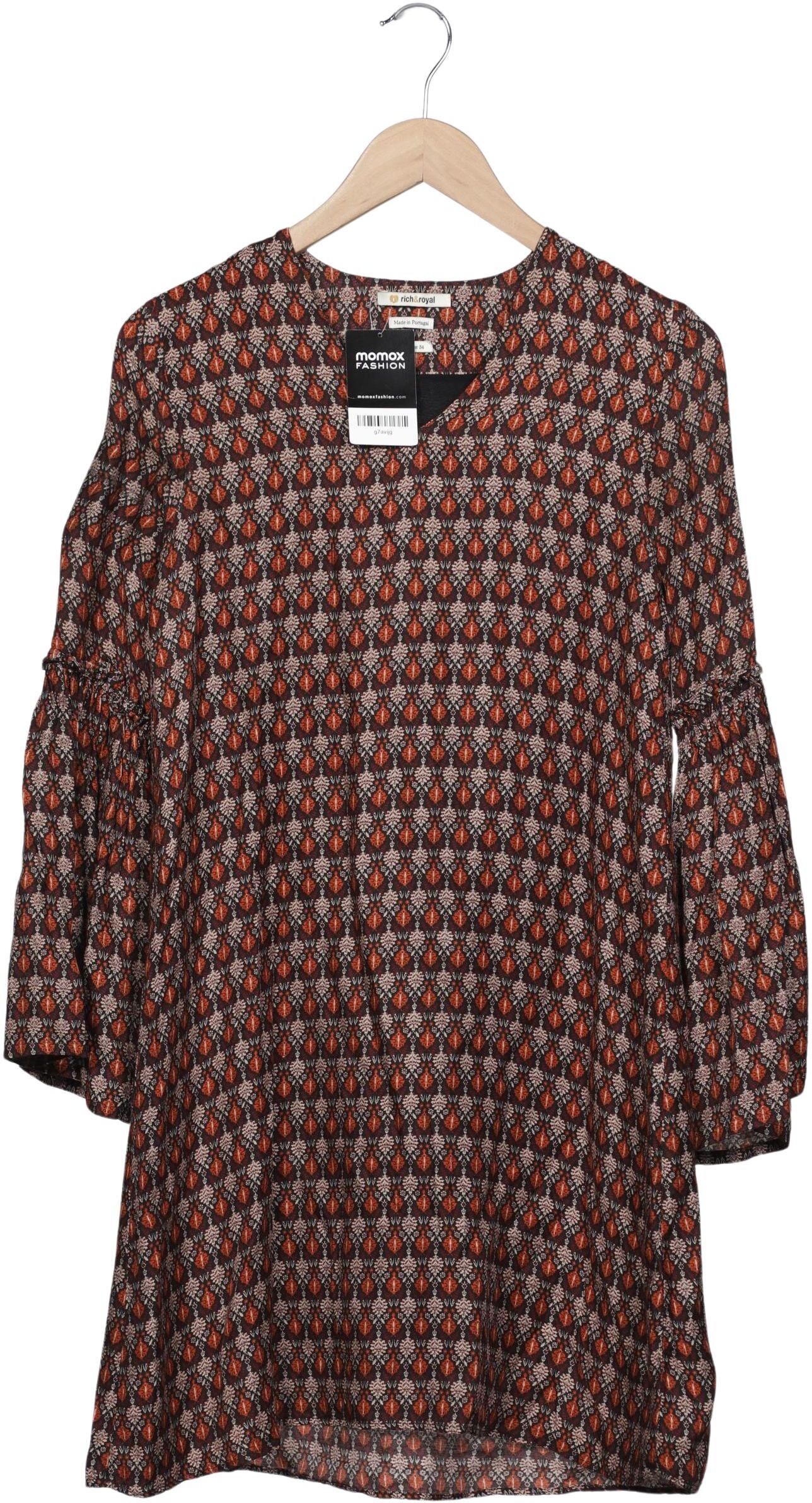 Rich & Royal Damen Kleid, Braun, Gr. EU 34, Viskose / Seide - Second Hand