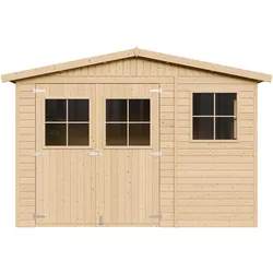 HOLZ-GARTENHAUS MIT IMPRÄGNIERTEM BODEN - H226x316x324 cm/9 m2 - M335+335G