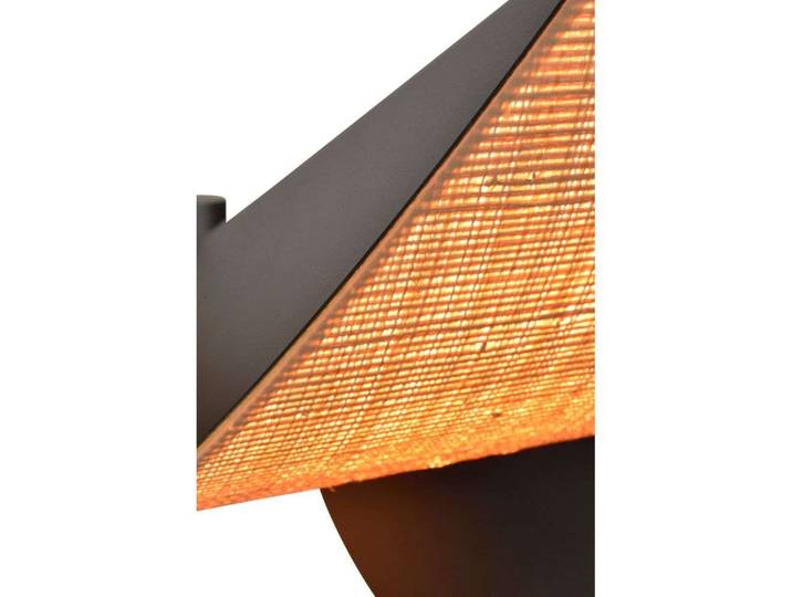 Lys Pendellampe M, 6-flg., schwarz, Metall/Rafia - Forestier - Wohnzimmer - Design - Sonstige - Mehrflammig