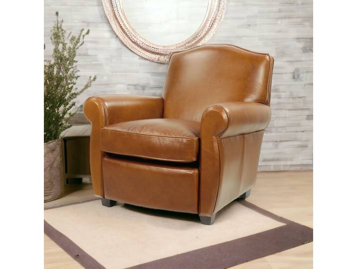Fauteuil Club Moustache en Cuir - Havana