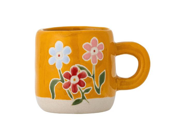 Bloomingville Tasse Millie 11 cl Jaune, fleurs