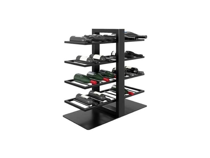 MetaloPro Weinregal Corse – Schwarzes Metall-Flaschenregal Für 40 Weinflaschen, Robustes Design, Ideal Für Küche, Keller Oder Bar – 80x80x30cm