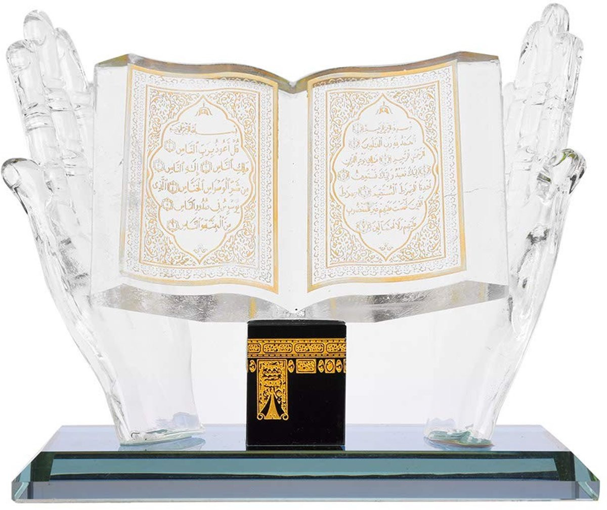 Dailygoody OmGoods Moslim Kristal Ornament - Handgemaakt Islamitisch Kaaba Beeldje - Hoogte: 12,5 cm