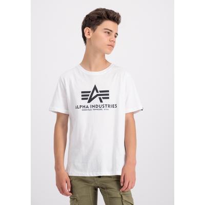 T-Shirt ALPHA INDUSTRIES "Basic BL T-Shirt K", Mädchen, Gr. 8, weiß, Obermaterial: 100% Baumwolle, Shirts T-Shirt