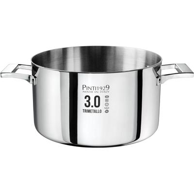Fleischtopf PINTINOX "Century 3.0", silber (edelstahlfarben), H:14cm Ø:24cm, Töpfe, Fleischtopf, Boden und Seitenwände komplett aus 3 Schicht Material, Induktion