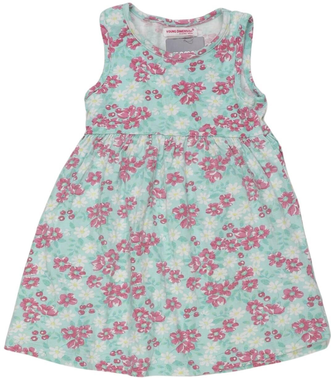 Young Dimension Mädchen Kleid, Mehrfarbig, Gr. EU 98, Baumwolle - Second Hand