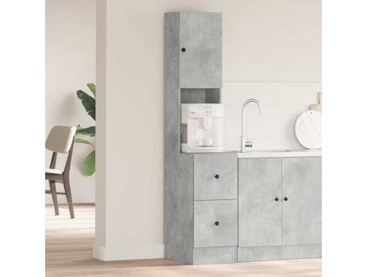 Moderne Armoire de cuisine pratique - Gris - 35x50x180 cm - Bois d'ingénierie - Support pour cuisine @FR 9139