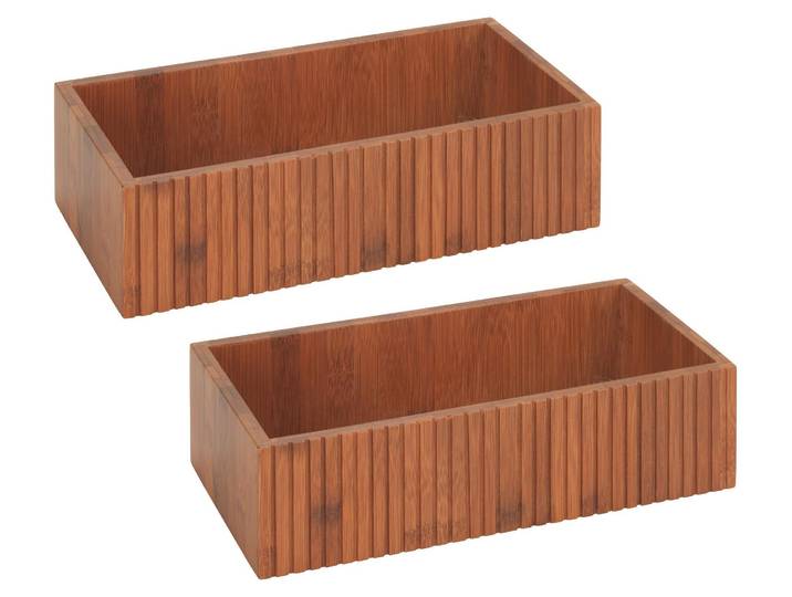 WENKO Aufbewahrungsbox Mod. Mera, 2er Set, aus geräuchertem Bambus
