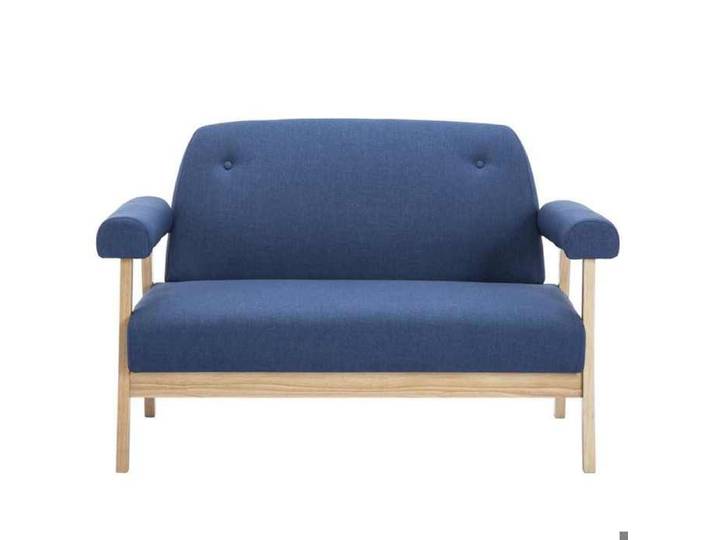 Bon marché *Canapé à 2 places ergonomique - COCO - pour bavarder lire - Tissu Bleu 115x69x75cm C34549126178985