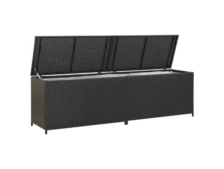 “Winter Sale TOP Boîte de rangement de jardin Noir - Boîte de rangement de jardin résine tressée 200x50x60cm noir PRO37879