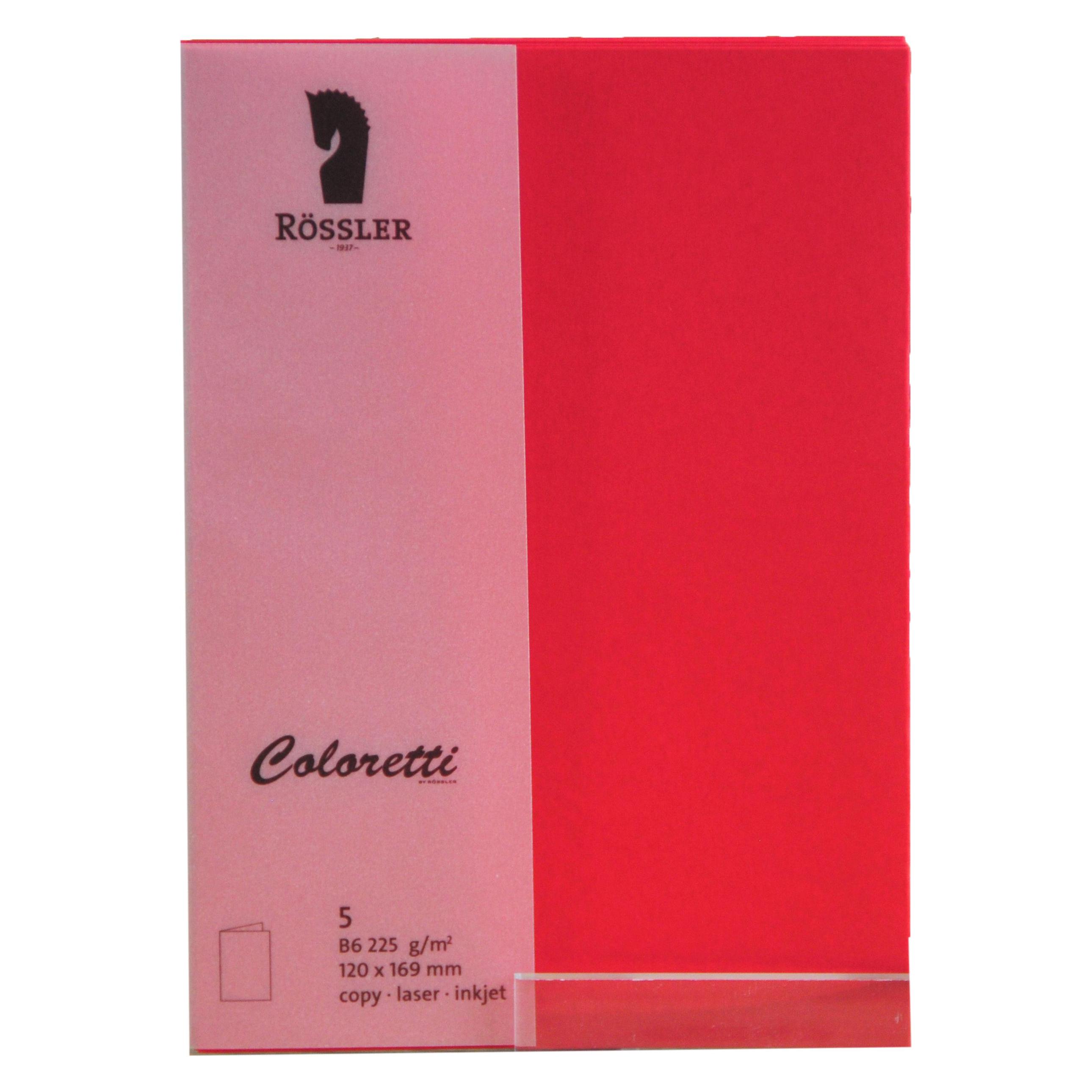 Magni 220719526 - Coloretti Karten, 220 g/m², DIN B6 hd, klatschmohn, 5 Stück (5 Stk.) (220719526)