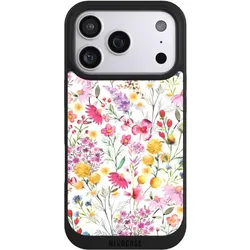 Nivocase Handyhülle für Apple iPhone 17 Pro Hülle NIVOpure Case Schwarz Blumen Frühling Muster (Apple iPhone 17 Pro), Smartphone Hülle, Schwarz