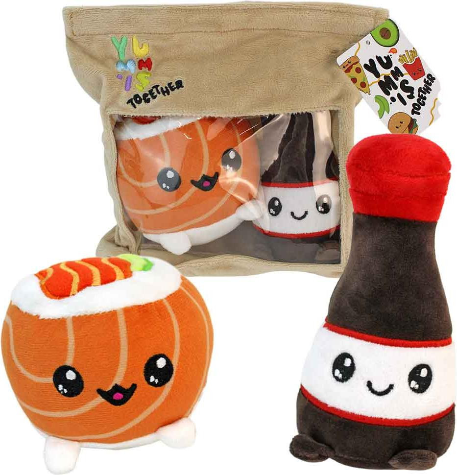 Joy Toy Pluche Sushi Uramaki en Sojasaus Knuffel - 15 cm
