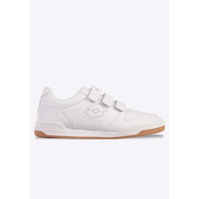 Sneaker LOTTO, Damen, Gr. 36, weiß (weiß, leuchtendesgrau), Synthetik, Textil, Schuhe Sneaker, mit drei praktischen Klettverschlüssen