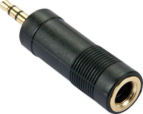 LINDY 35621 Klinke Audio Adapter [1x Klinkenstecker 3.5 mm - 1x Klinkenbuchse 6.35 mm] Schwarz