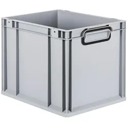 Proregal Eurobox NextGen Color, HxBxT 32x30x40cm, 30 Liter, Griffe schwarz zu, Grau, Eurobehälter, Transportbehälter