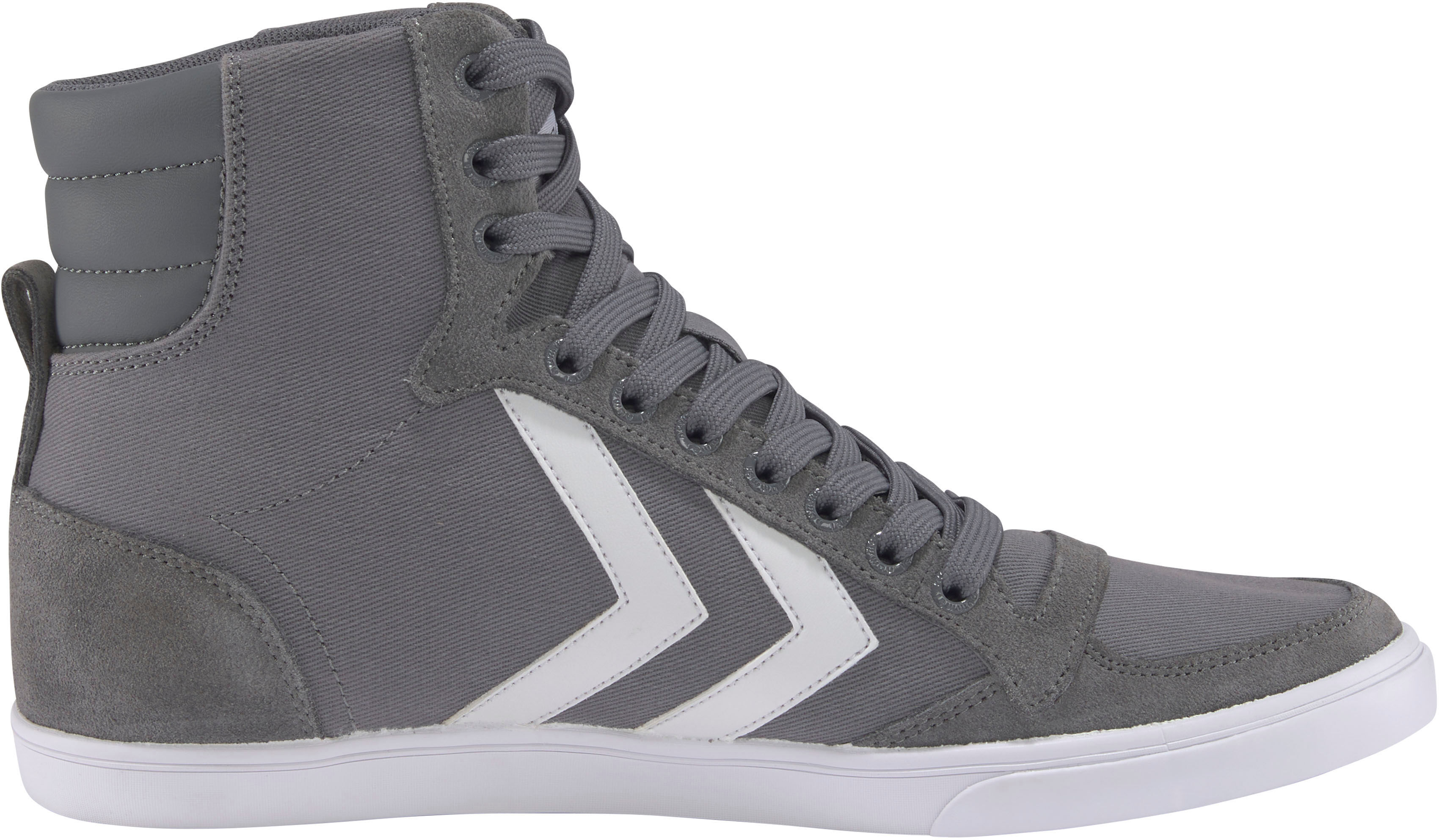 Sneaker HUMMEL "SLIMMER STADIL HIGH", Damen, Gr. 37, grau, Leder, Textil, Schuhe Sneaker