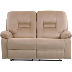 2-SITZER-SOFA mit LED-Beleuchtung Samtstoff Beige Bergen