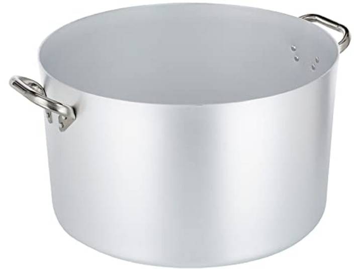 Pentole Agnelli Kasserolle Hohe Aluminium 2 Griffen Edelstahl Lämmer 55 cm