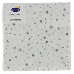 Duni, Servietten, Servietten Silver Stardust 33 x 33 cm (33 x 33 cm)