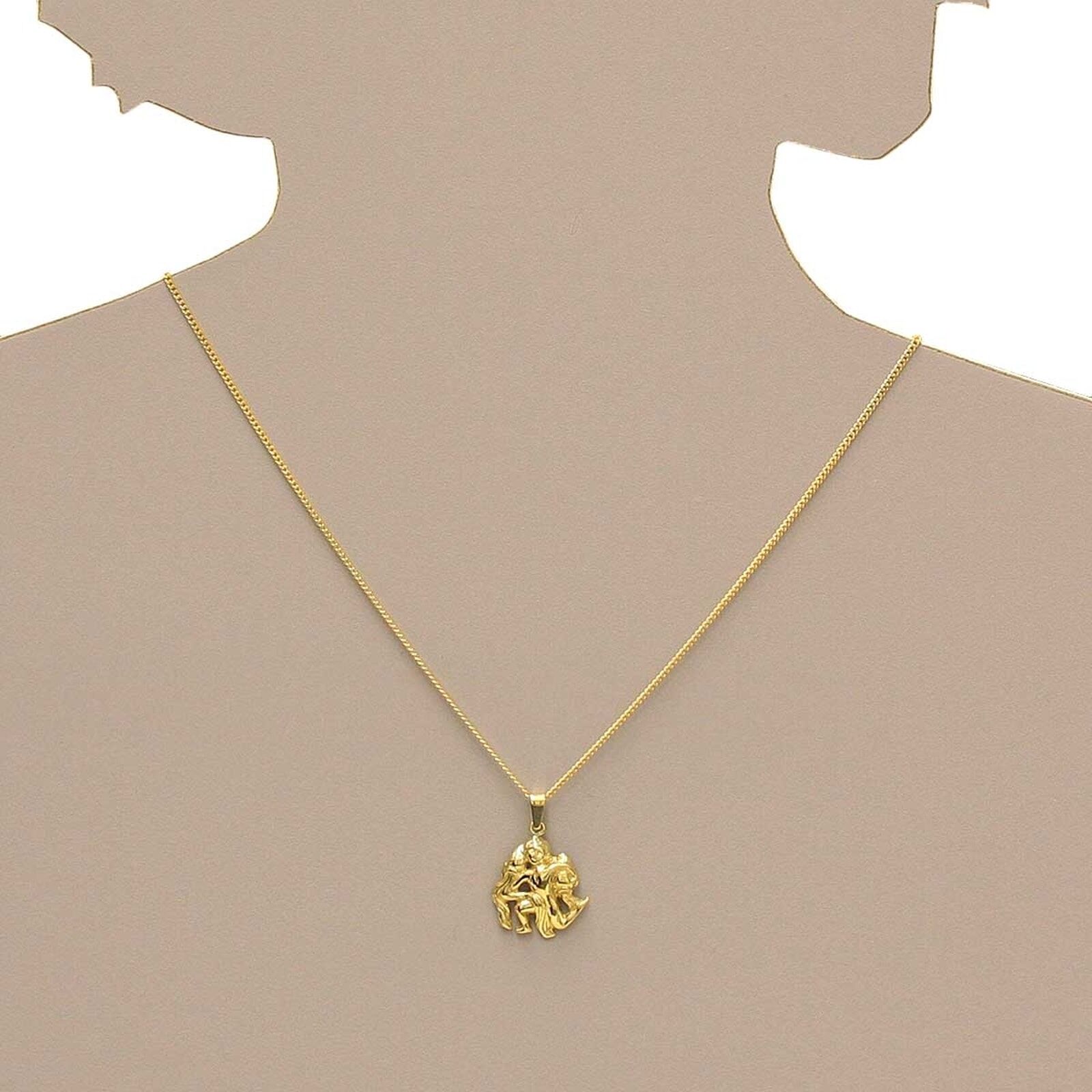 Kettenanhänger OSTSEE-SCHMUCK "- Tierkreiszeichen Wassermann - Gold 333/000 -" Gr. 27, gold (gold 333, goldfarben, gelb), Schmuckanhänger, Damen, Gelbgold 333, Kettenanhänger