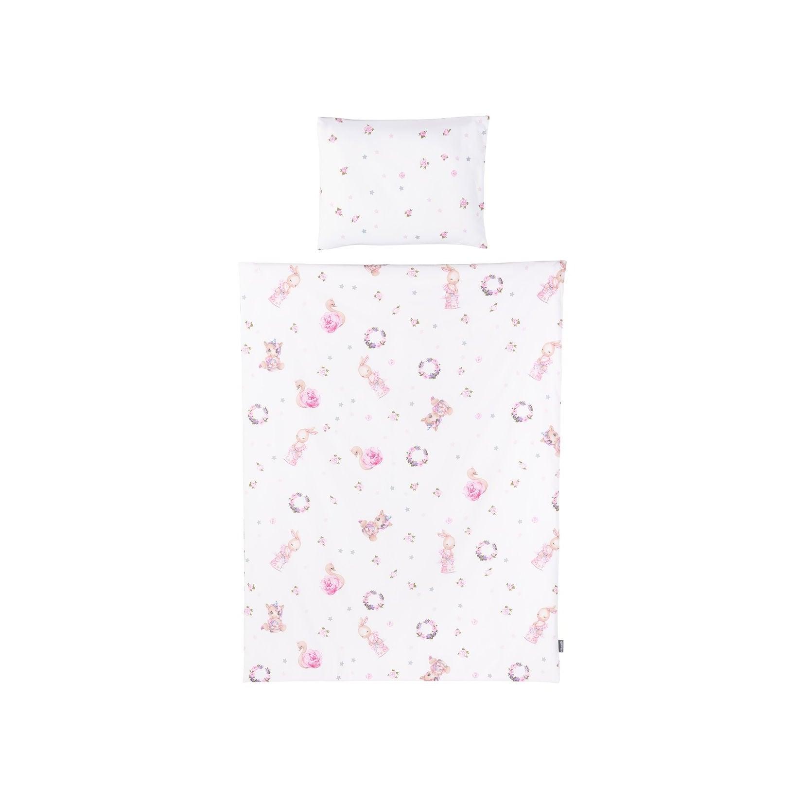 Chipolino 5-teiliges Bettwäsche Set, Decke 95 x 125 cm Kissen 35 x 45 cm rosa weiß