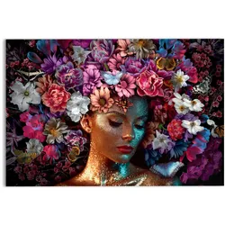 Glasbild METALLIC SPRING (BHT 116x78x1,20 cm) - bunt - BHT 116x78x1,20 cm