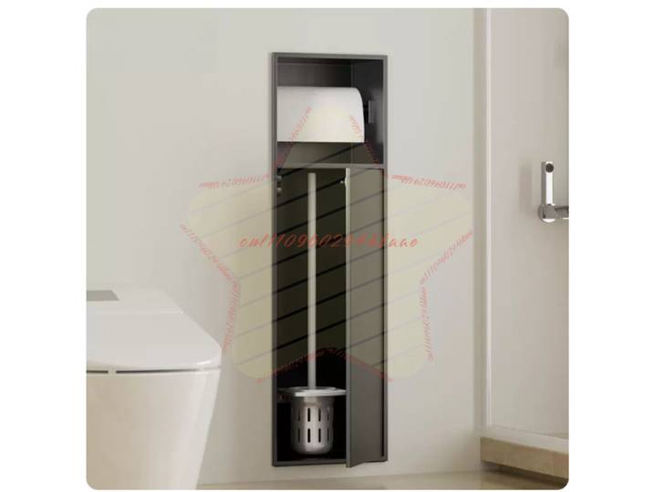 Niche WC en acier inoxydable 304, niche pour brosse WC encastrée, boîte à mouchoirs intégrée dissimulée