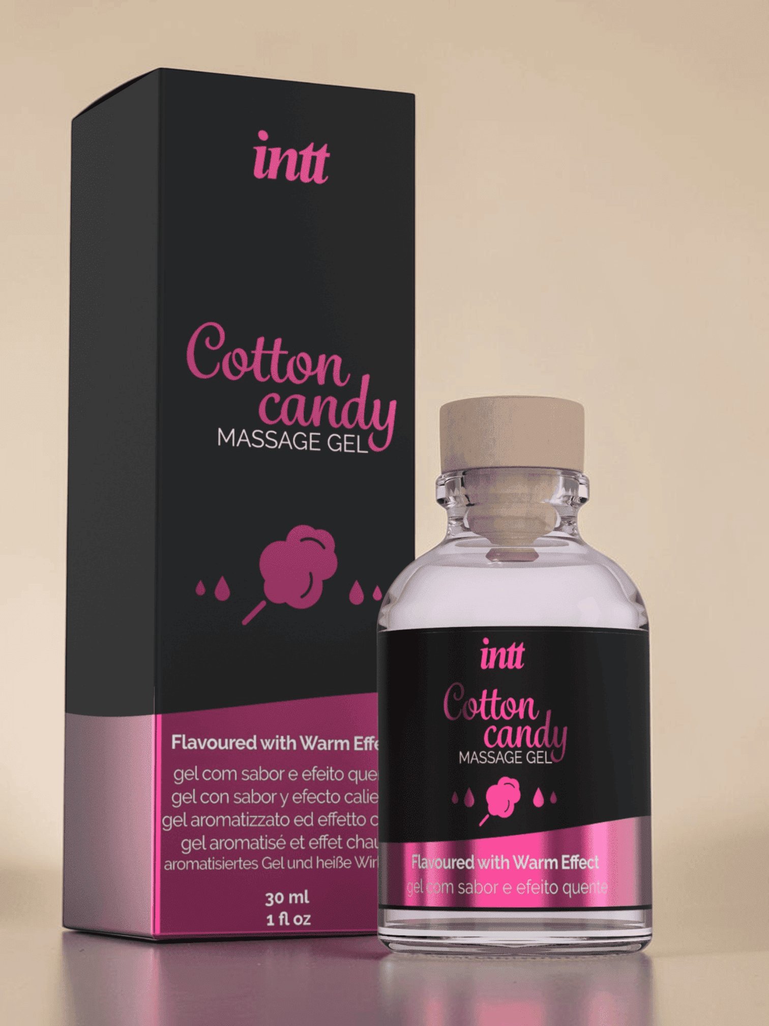 Intt Huile de Massage Embrassable Barbe à papa 30 ml