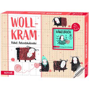 Roth Adventskalender 80742, Wollkram, gefüllt mit 24 Kleinigkeiten zum Thema Häkeln