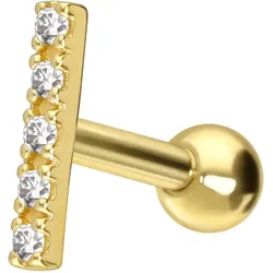 14/18 Karat Gold Ohrpiercing MOISSANIT-BALKEN