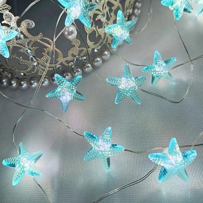 Radiant Roses Ocean Theme Party Decor: 2m 20LED Seashell Starfish String Lights Mermaid Birthday, Baby Shower Fairy Light Favor 2m 20led Style B