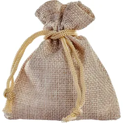 Jutesäckchen 80 x 100 mm | natur hell, Jute, Polyester