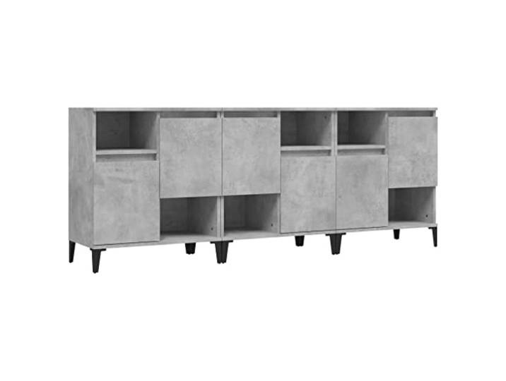 GHVBNMF 3er Set Sideboard Betongrau 60x35x70 cm Holzwerkstoff Kommode Praktisches 3er-Pack Anrichte mit 4 Fächern und flexiblen Türen für Wohnzimmer, Flur oder Beistellschrank-Nutzung.
