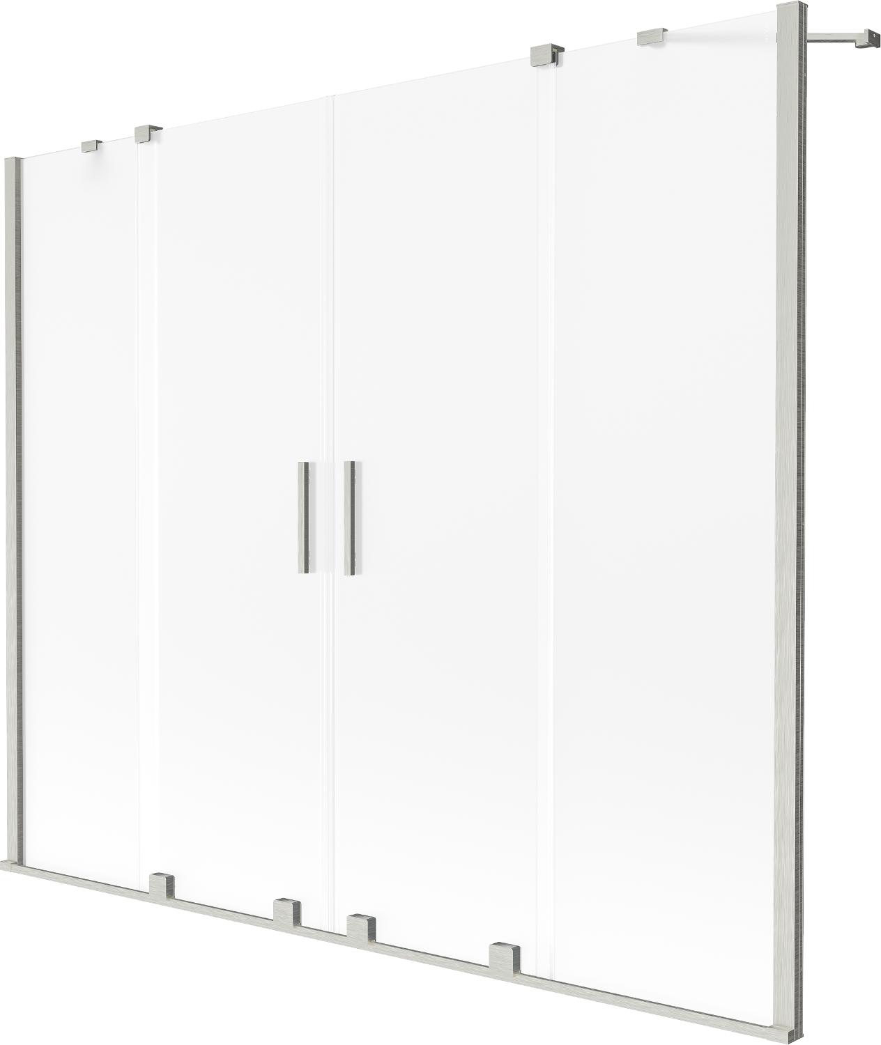 Mexen Velar Duo Duschabtrennung, 2-teilig, 170 x 150 cm, mattiert, gebürsteter Nickel - 896-170-000-32-97