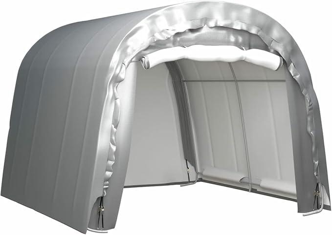 Lagerzelt 300x300 cm Stahl Grau, Carport, Autozelt, Garage, Weidezelt, Unterstand, Zeltgarage, Lagerzelt, Gerätezelt, Fahrradgarage Zelt, Pavillon Zelt, Garagenzelt
