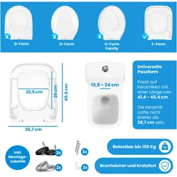 Kesser, WC Deckel, Toilettendeckel mit Absenkautomatik & Softclose aus Duroplast