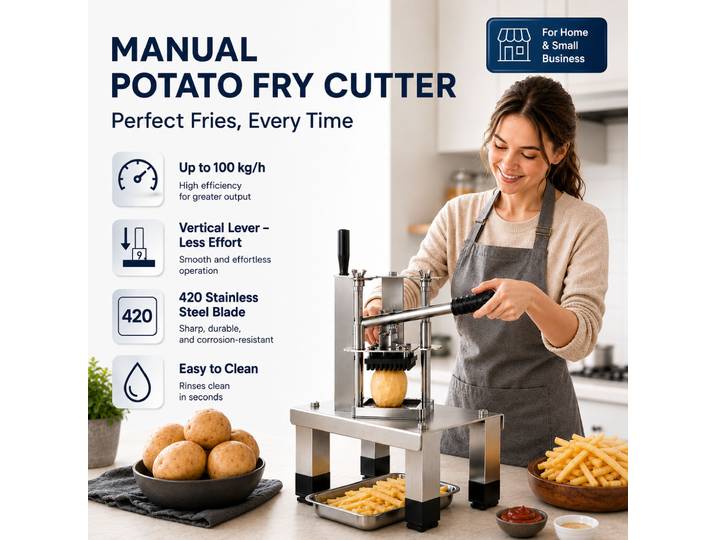 Coupe-frites vertical en acier inoxydable, coupe-pommes de terre manuel, hachoir alimentaire professionnel, coupe-légumes avec lames de 7/10 mm pour pommes de terre, carottes, oignons, outil de