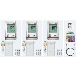 Testo Datenlogger 0572 1750, 175 T1 Set, misst Temperatur, 3 Datenlogger und SD-Karte