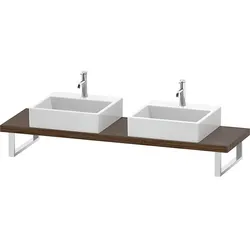 Duravit DuraStyle Konsole DS101C02121 für Aufsatzbecken, 2 Ausschnitte, Stärke 4.5 cm, Nussbaum dunkel