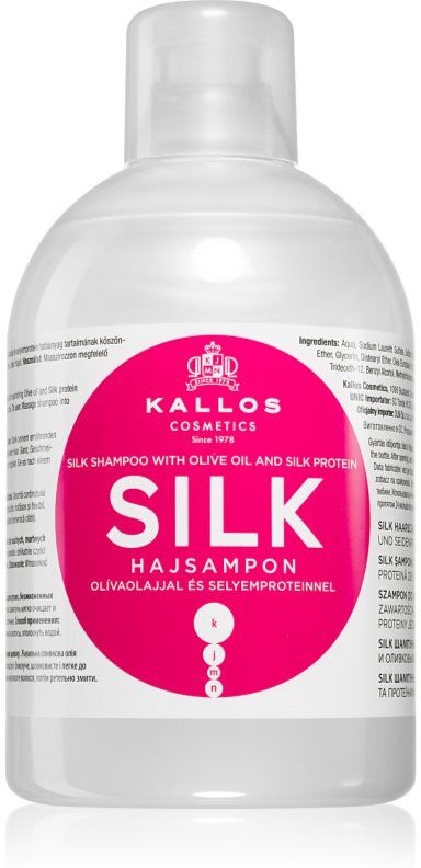 Kallos KJMN Professional Silk shampoing soyeux pour cheveux secs et sensibilisés 1000 ml