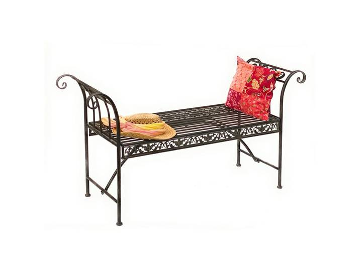 DanDiBo Dandibo Gartenbank Wetterfest ohne Rückenlehne aus Metall Braun 96001 140 cm Bank Metallbank Sitzbank Garten, 45x75x140 cm, Gartenmöbel, Gartenbänke