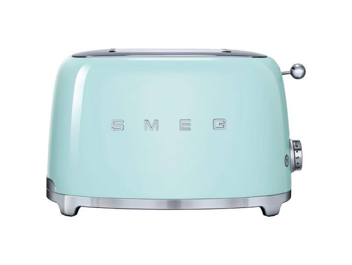 Smeg Toaster 50´s Style, Hellgrün, Metall, 32.5x19.8x19.5 cm, Krümelschublade, Auftaufunktion, Aufwärmfunktion, Schnellstoppfunktion, automatischer Auswurf nach Röstende, automatische Zentrierung der Toastscheibe, Bagel-Funktion, Küchengeräte, Toaster