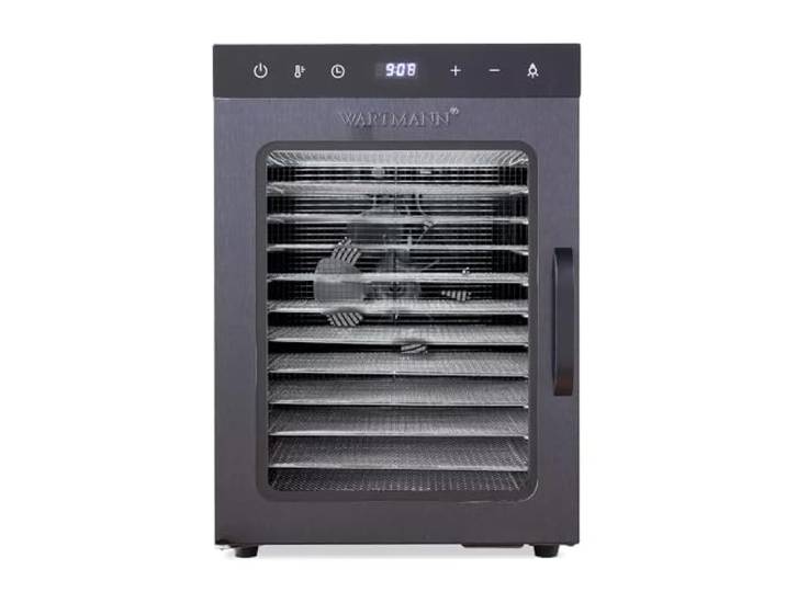 Wartmann WM-2512 Dörrautomat aus Edelstahl - Kompakter Dörrautomat mit 12 Dörrgittern aus BPA-freiem Edelstahl